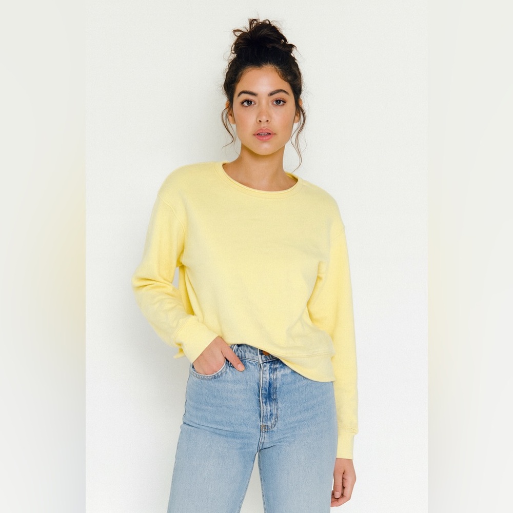 Frank & Eileen Yellow Cotton Boyfriend Crewneck‎ Sweatshirt Sz. L